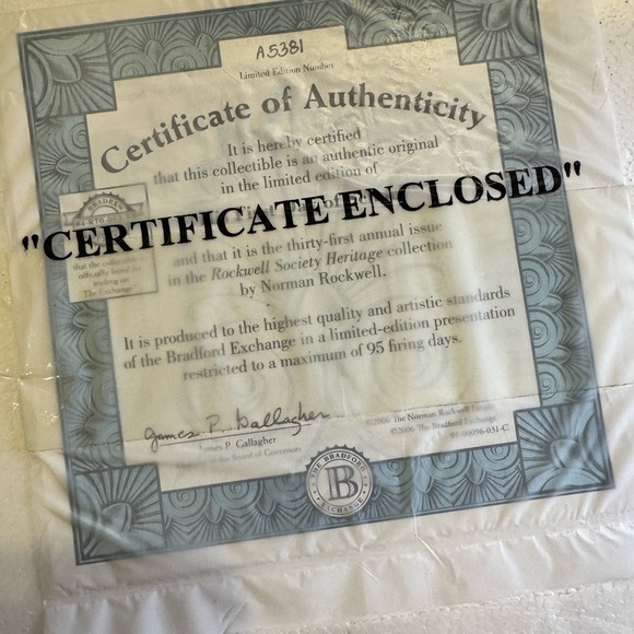 Norman Rockwell "His First Day of School" Collectible Plate 2007 - Picture 3 of 3